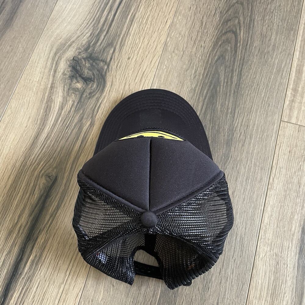 Aviator Nation Smiley Face Snapback Mesh Back Trucker Hat Black Yellow EUC - Picture 4 of 9